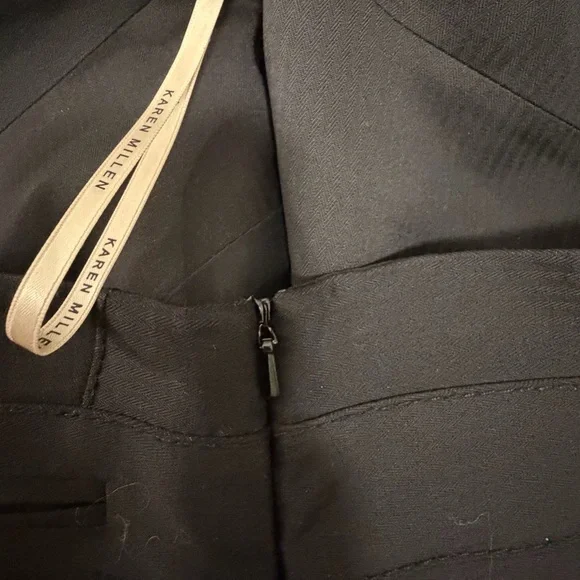 Karen Millen Black Pencil Skirt Wool Sz 6 Office Siren Corporate Chic Classic - Picture 7 of 9